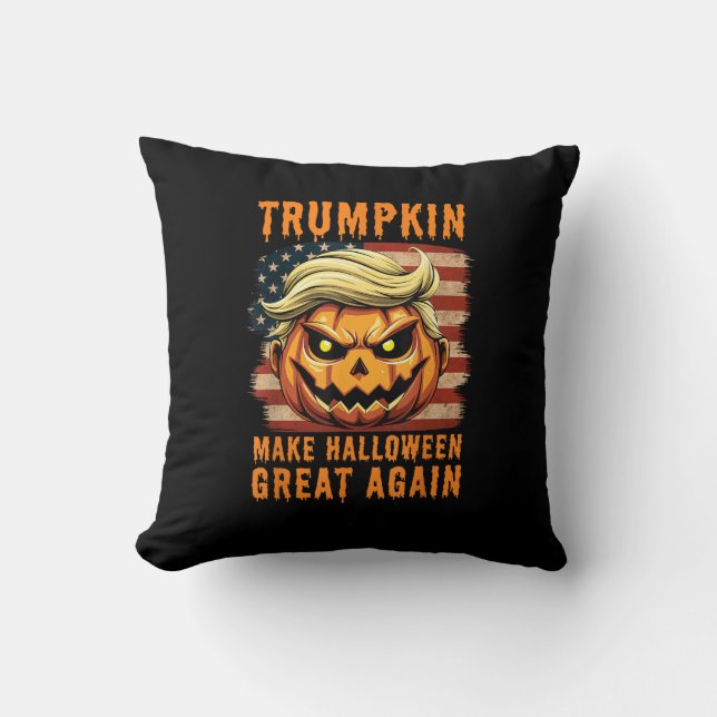 Trumpkin Halloween Pumpkin Make Halloween Great Ag Cushion (Front)