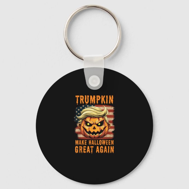 Trumpkin Halloween Pumpkin Make Halloween Great Ag Key Ring (Front)
