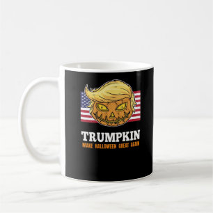 Trumpkin Halloween Pumpkin With Flag Scary Design Coffee Mug