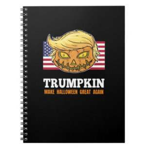 Trumpkin Halloween Pumpkin With Flag Scary Design Notebook