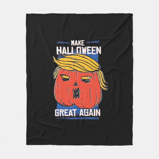 Trumpkin Halloween Pupmkin Classic Fleece Blanket (Front)