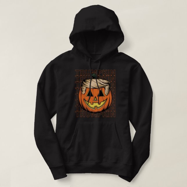 Trumpkin Halloween Trump Pumpkin Hoodie (Design Front)