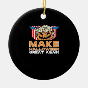 Trumpkin Halloween Vintage Political Funny Ceramic Ornament