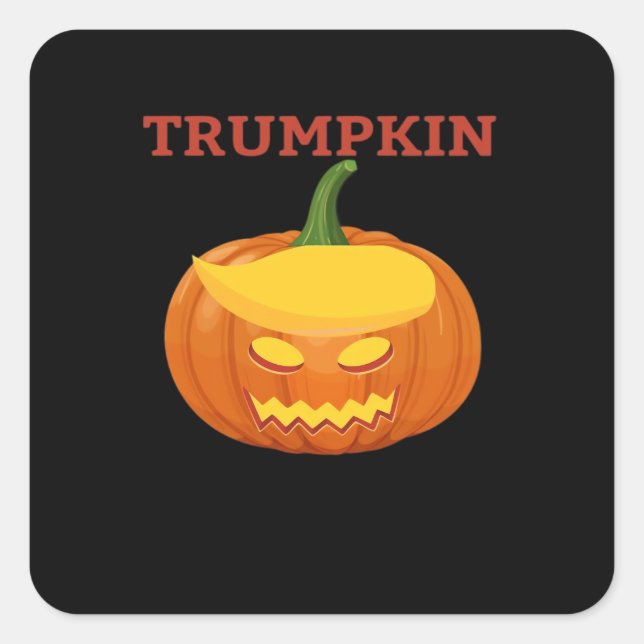 Trumpkin Jack-O-Lantern Classic Square Sticker (Front)
