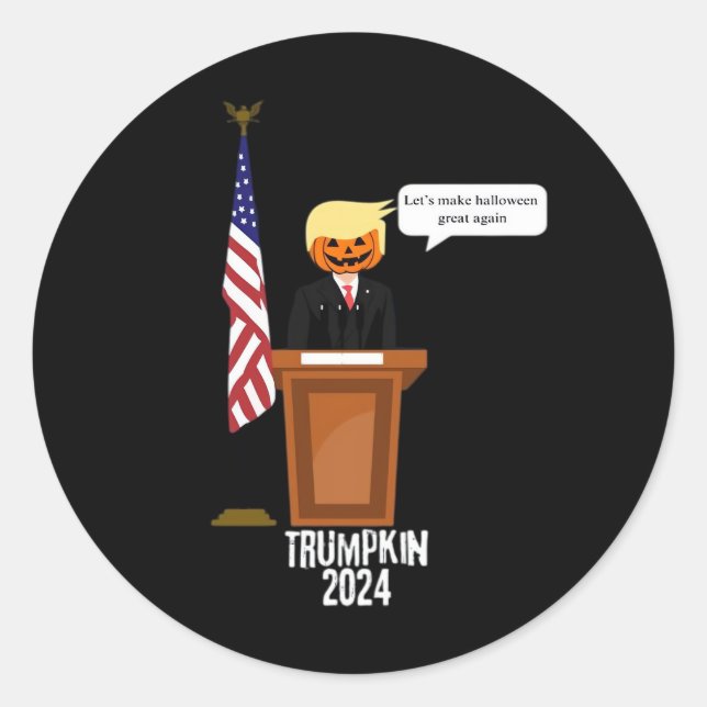 Trumpkin Let's Make Halloween Great Again Classic Classic Round Sticker (Front)