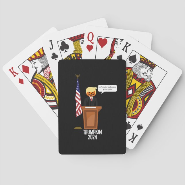 Trumpkin Let's Make Halloween Great Again Classic Playing Cards (Back)