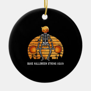 Trumpkin Make Halloween Again Gym Fitness Funny Ceramic Ornament