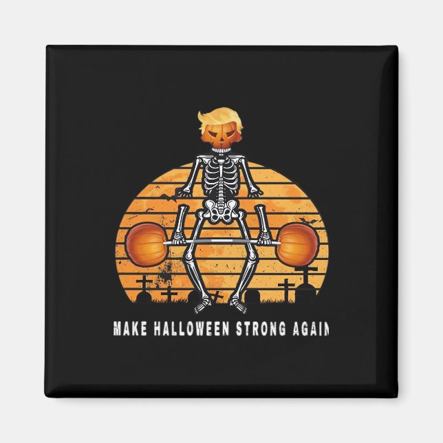 Trumpkin Make Halloween  Again Gym Fitness Funny Magnet (Front)