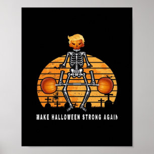 Trumpkin Make Halloween  Again Gym Fitness Funny Poster