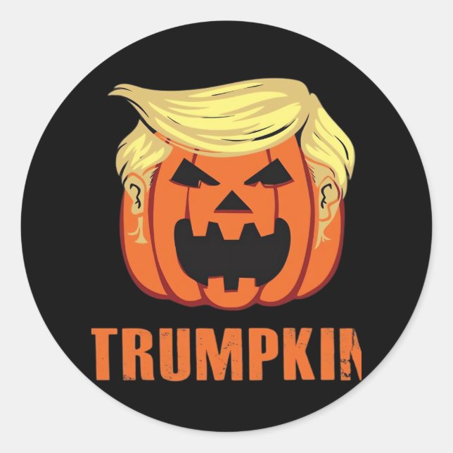 Trumpkin Make Halloween Classic Round Sticker (Front)