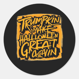 Trumpkin Make Halloween Great Again – Autumn Sloth Classic Round Sticker