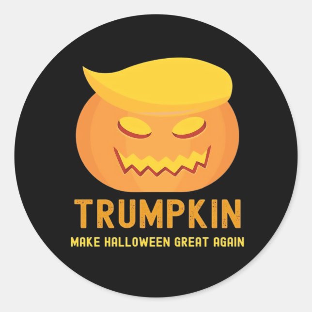 Trumpkin Make Halloween Great Again – Basic Parody Classic Round Sticker (Front)