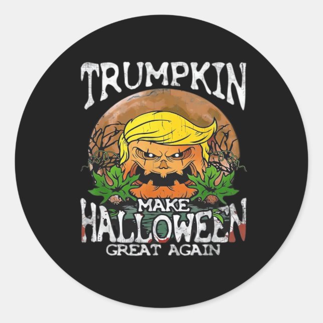 Trumpkin Make Halloween Great Again Classic Classic Round Sticker (Front)