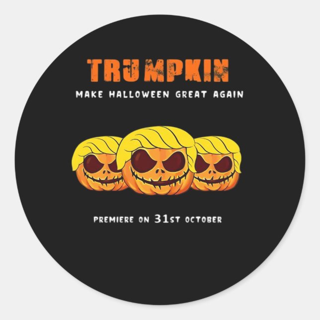 Trumpkin - Make Halloween Great Again Classic Classic Round Sticker (Front)