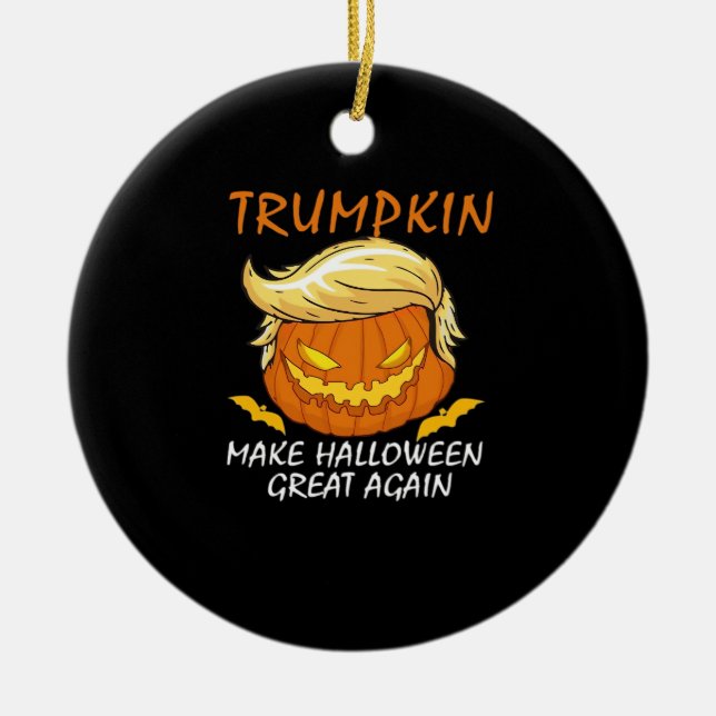 Trumpkin Make Halloween Great Again Classic – Funn Ceramic Ornament (Front)
