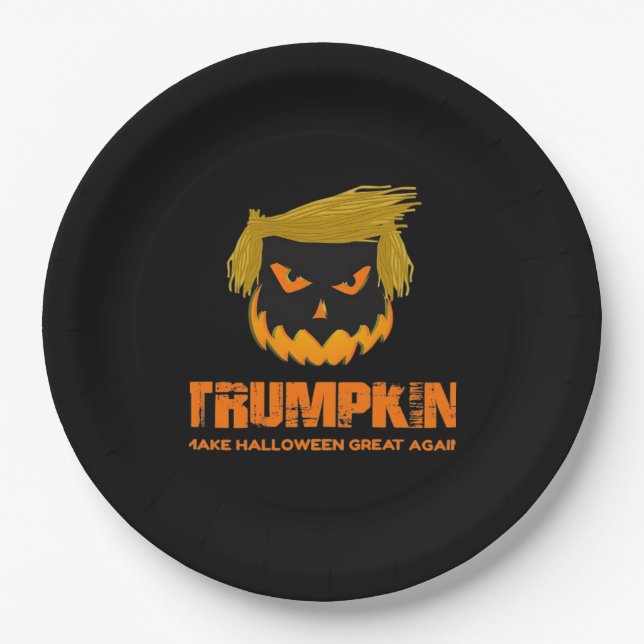 Trumpkin, Make Halloween Great Again Classic Paper Plate (Front)