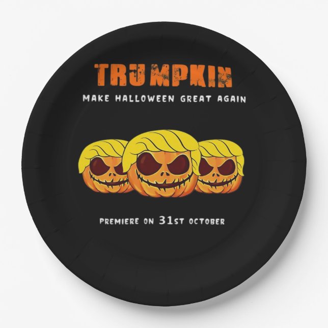 Trumpkin - Make Halloween Great Again Classic Paper Plate (Front)