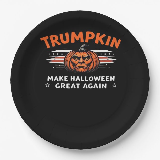 Trumpkin Make Halloween Great Again Classic Paper Plate (Front)