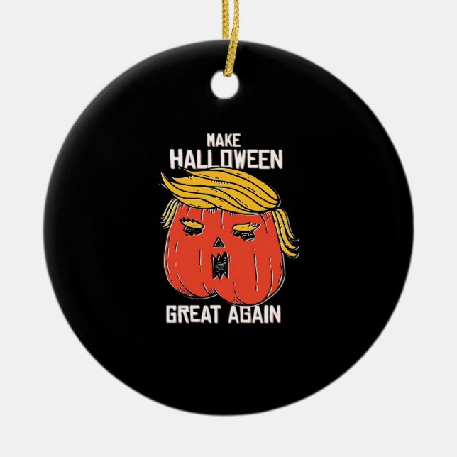 Trumpkin Make Halloween Great Again Classic – Retr Ceramic Ornament (Front)
