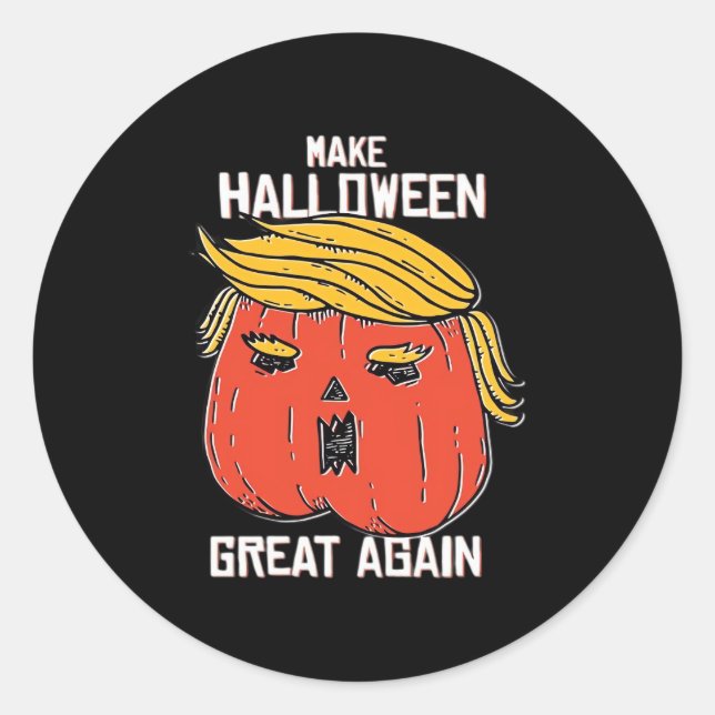 Trumpkin Make Halloween Great Again Classic – Retr Classic Round Sticker (Front)