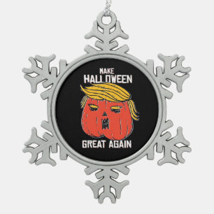 Trumpkin Make Halloween Great Again Classic – Spoo Snowflake Pewter Christmas Ornament