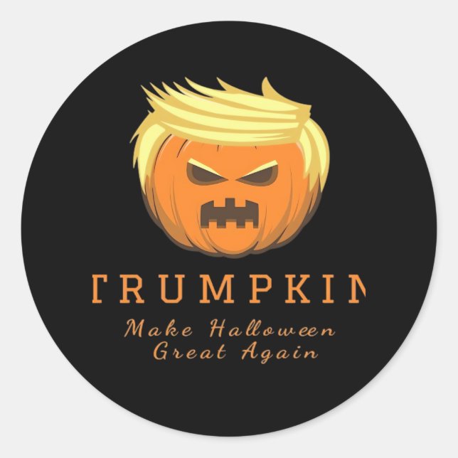Trumpkin Make Halloween Great Again – Creepy Funny Classic Round Sticker (Front)