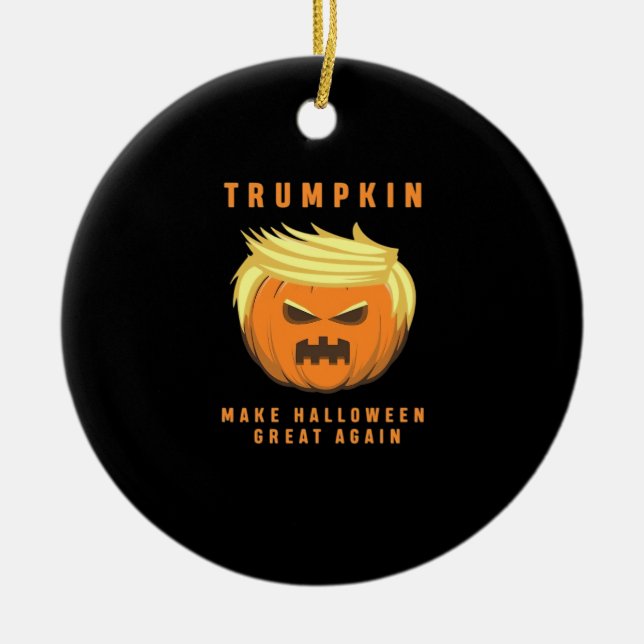 Trumpkin Make Halloween Great Again Fitted Ceramic Ornament (Front)