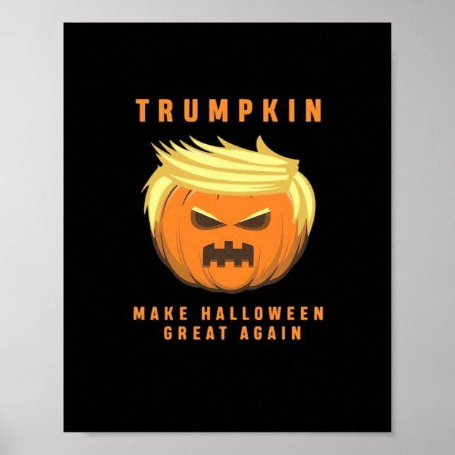 Trumpkin Make Halloween Great Again Fitted Poster (Front)