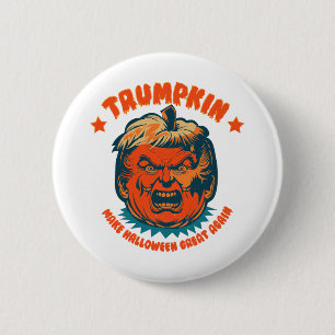 trumpkin make halloween great again funny 6 cm round badge