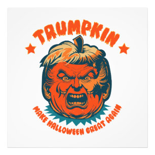 trumpkin make halloween great again funny photo print