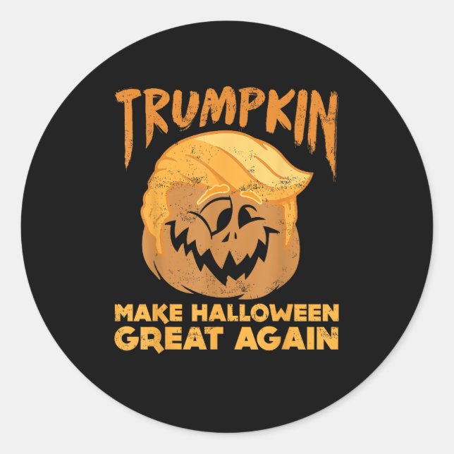 Trumpkin Make Halloween Great Again Funny Politica Classic Round Sticker (Front)