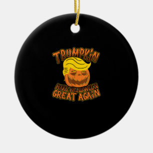 Trumpkin Make Halloween Great Again Funny Politics Ceramic Ornament