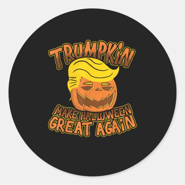 Trumpkin Make Halloween Great Again Funny Politics Classic Round Sticker (Front)