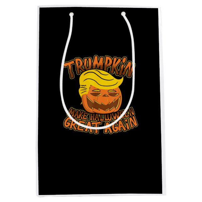 Trumpkin Make Halloween Great Again Funny Politics Medium Gift Bag (Front)