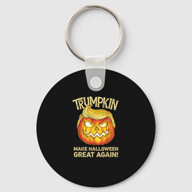 Trumpkin Make Halloween Great Again Funny Pumpkin  Key Ring (Front)