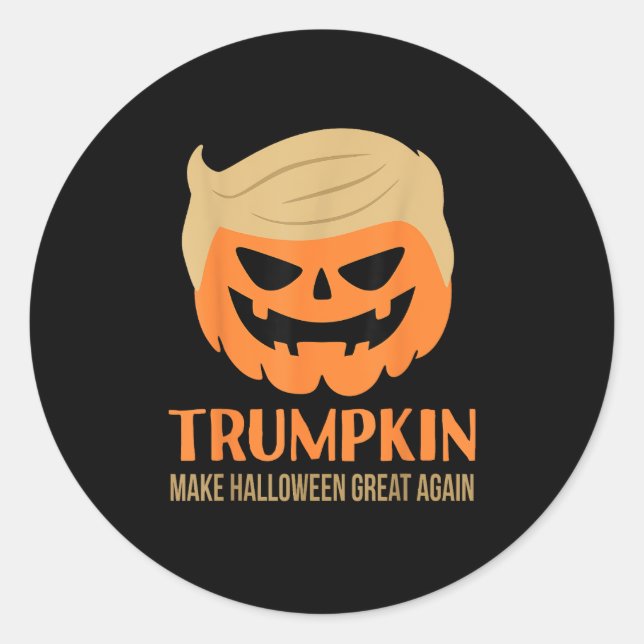 Trumpkin Make Halloween Great Again Funny Sarcasti Classic Round Sticker (Front)