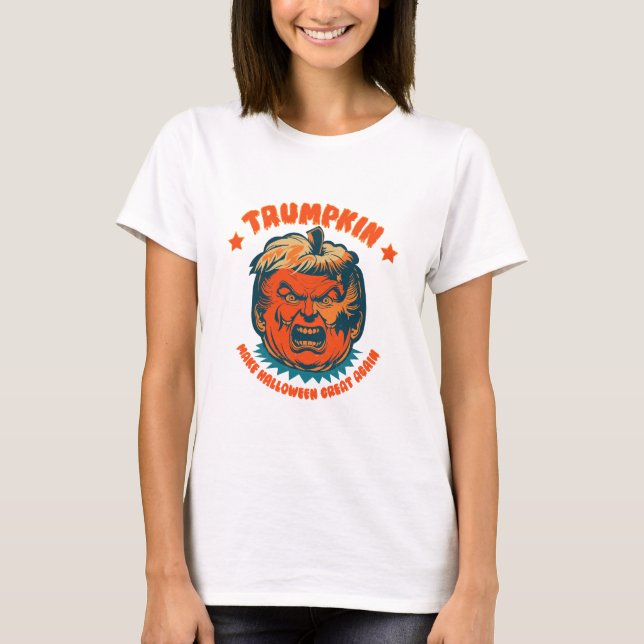trumpkin make halloween great again funny T-Shirt (Front)