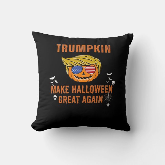 Trumpkin Make Halloween Great Again,  Halloween Pu Cushion (Front)
