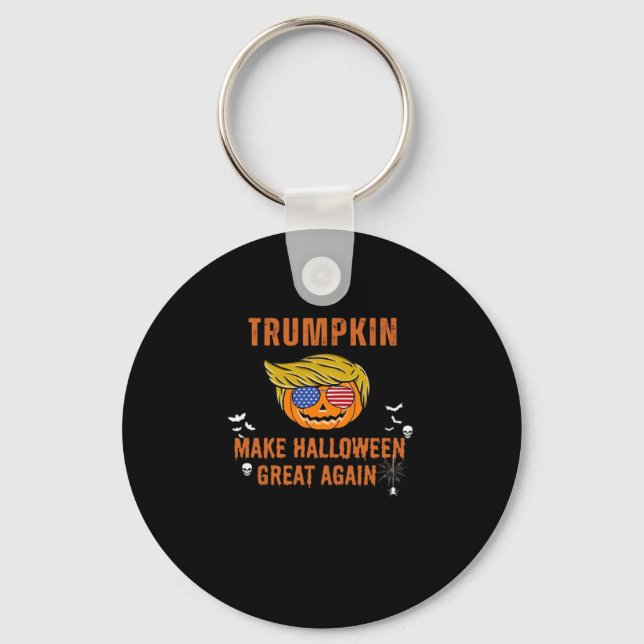 Trumpkin Make Halloween Great Again,  Halloween Pu Key Ring (Front)