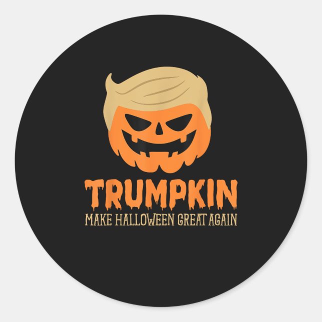Trumpkin Make Halloween Great Again Jack O Lantern Classic Round Sticker (Front)