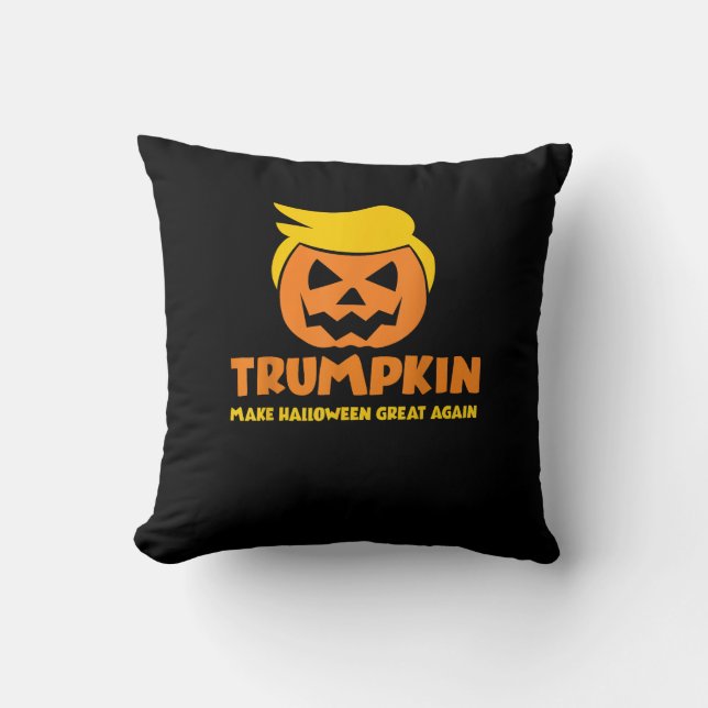 Trumpkin Make Halloween Great Again Jack O Lantern Cushion (Front)
