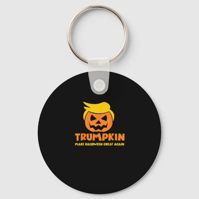 Trumpkin Make Halloween Great Again Jack O Lantern Key Ring (Front)