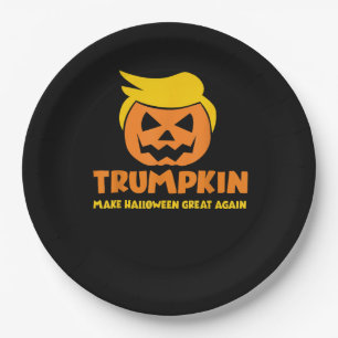 Trumpkin Make Halloween Great Again Jack O Lantern Paper Plate