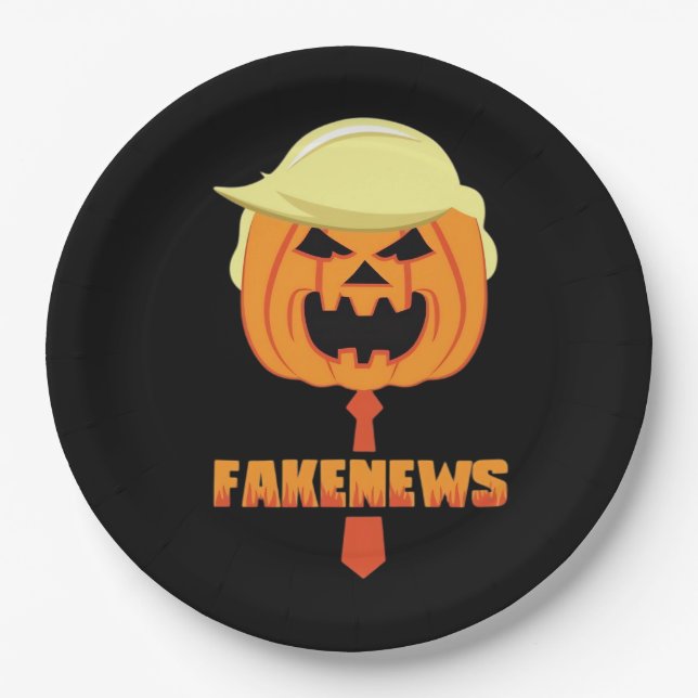 Trumpkin Make Halloween Great Again - News Classic Paper Plate (Front)