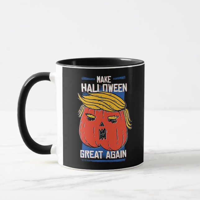Trumpkin Make Halloween Great Again Pumpkin Mug (Left)