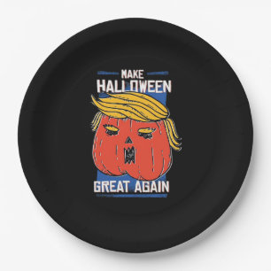 Trumpkin Make Halloween Great Again Pumpkin Paper Plate