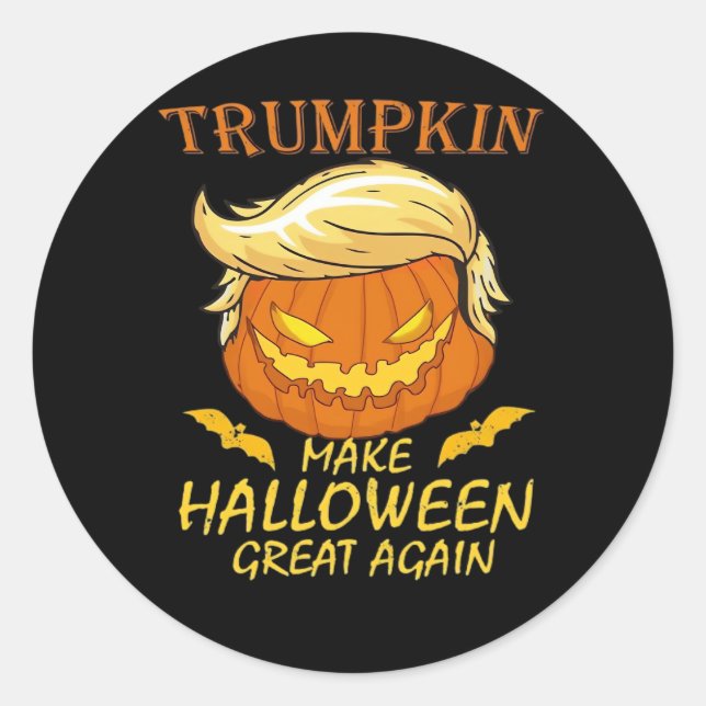 Trumpkin Make Halloween Great Again – Retro Pumpki Classic Round Sticker (Front)