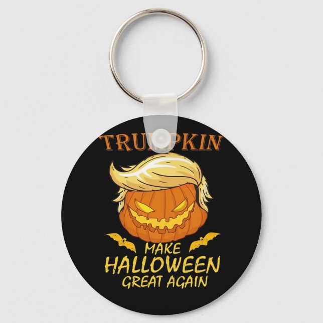 Trumpkin Make Halloween Great Again – Retro Pumpki Key Ring (Front)