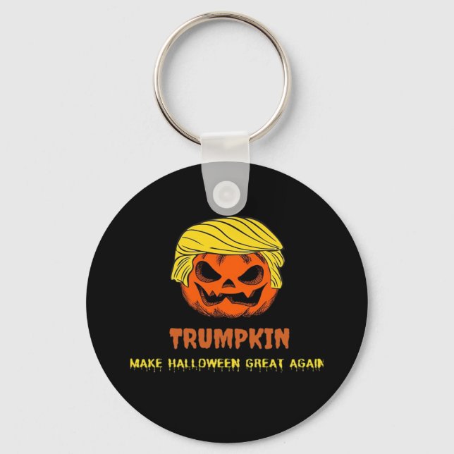 Trumpkin Make Halloween Great Again Short Funny Ha Key Ring (Front)
