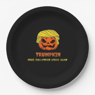 Trumpkin Make Halloween Great Again Short Funny Ha Paper Plate